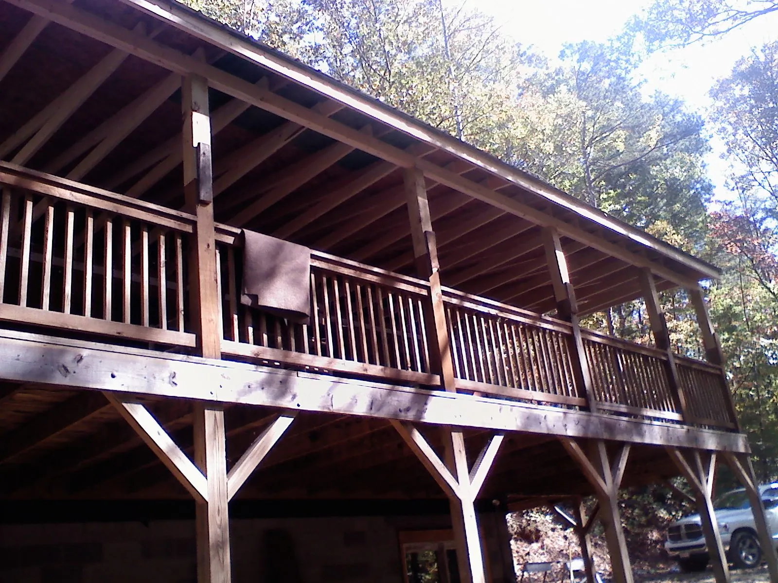 Timber framing under a new elevated porch and deck — Roof Leak Repair in Rohnert Park by Roofing Brothers